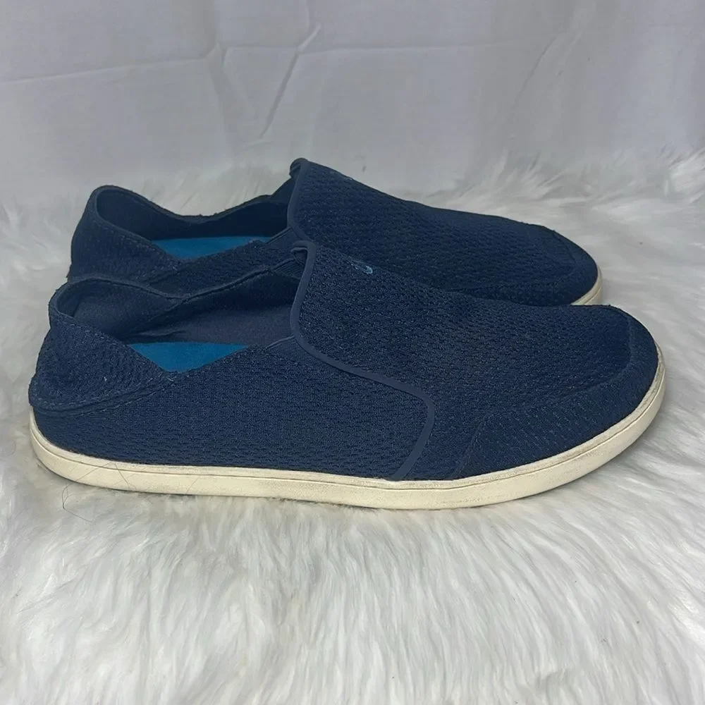 olu‎ Kai Nohea Trench Blue Textile Slip On Shoes Sz 12